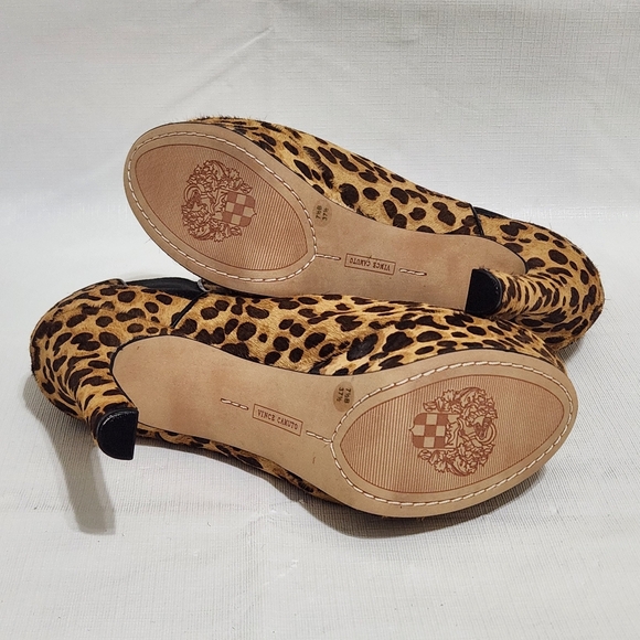 Womens Vince Camuto Leopard Print Heeled Platform Booties Size 7 1/2 B - Picture 7 of 10